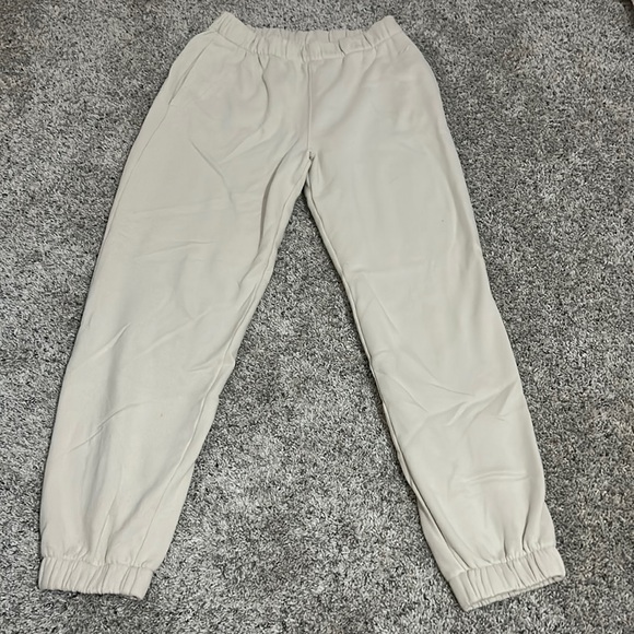 Hollister Cream Adjustable Rise Fleece Dad Joggers Size S - Picture 1 of 4